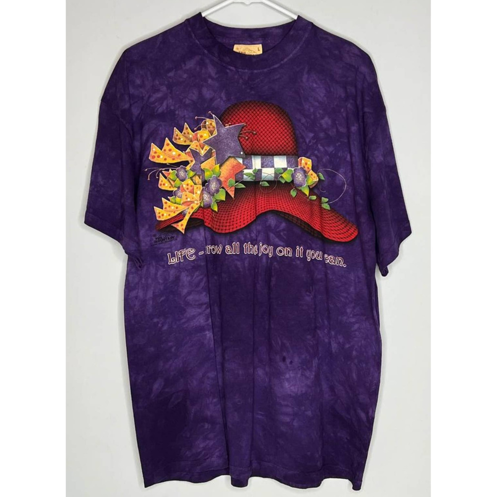 Vintage Y2K The Mountain T-Shirt Purple Tie Dye Large